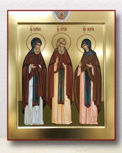 Икона «Кирилл, Мария и Сергий Радонежские, преподобные» Кубинка
